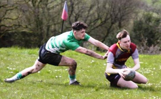 Ellis James - lots of pace as he scored a try for Crymych Ellis James - lots of pace as he scored a try for Crymych